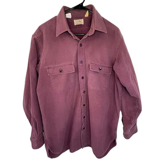 L.L. Bean Faded Maroon Soft Button Up Long Sleeve Dress Shirt - Picture 1 of 4